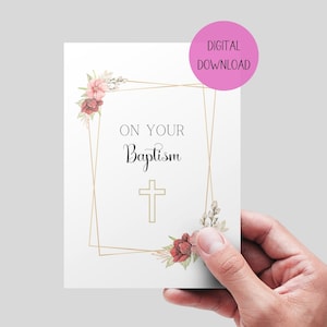 Taufe druckbare Karte, Instant Download. Christliche Taufkarte, druckbare christliche Taufkarte. Taufkarte.
