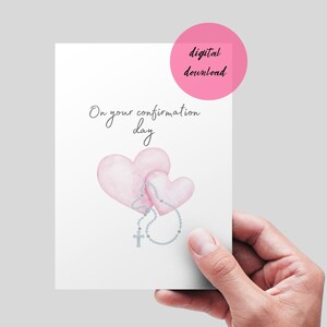 Auf deiner Konfirmationskarte. Druckbare Karte | Karte für Sie | Karte für Ihn | Rosenkranz Konfirmationskarte | Religiöse Karte. DIGITALER DOWNLOAD.