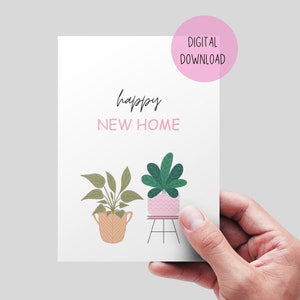 Imprimable Nouvelle Maison | Félicitations pour votre nouvelle maison | Carte Nouvelle Maison | Nouveaux souhaits pour la maison. TÉLÉCHARGEMENT NUMÉRIQUE. Carte mobile élégante et simple.