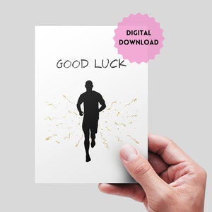 Marathon Läufer Karte zum ausdrucken. Viel Glück. Läufer Geschenk. DIGITALER DOWNLOAD