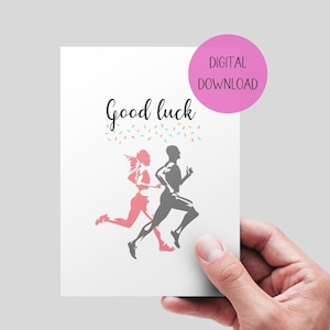 Carte imprimable de coureur de marathon. Bonne chance. Cadeau de coureur. TÉLÉCHARGEMENT NUMÉRIQUE