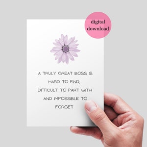 Es difícil encontrar una tarjeta imprimible para un jefe verdaderamente excelente: tarjeta de agradecimiento, para el jefe, de empleado, de salida del trabajo, tarjeta de jubilación. DESCARGA DIGITAL