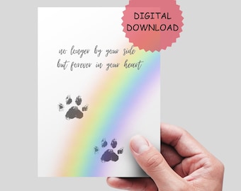 Dog Sympathy Card Printable, Pet Condolence Card, Pet Sympathy, Pet Death, Loss of Dog,Dog Condolence, DIGITAL FILE. Cat loss printable card
