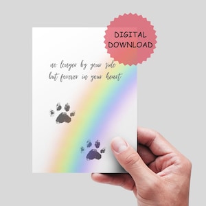 Tarjeta de condolencia para perros imprimible, tarjeta de condolencia para mascotas, condolencia para mascotas, muerte de mascotas, pérdida de perro, condolencia para perros, ARCHIVO DIGITAL. Tarjeta imprimible de pérdida de gato