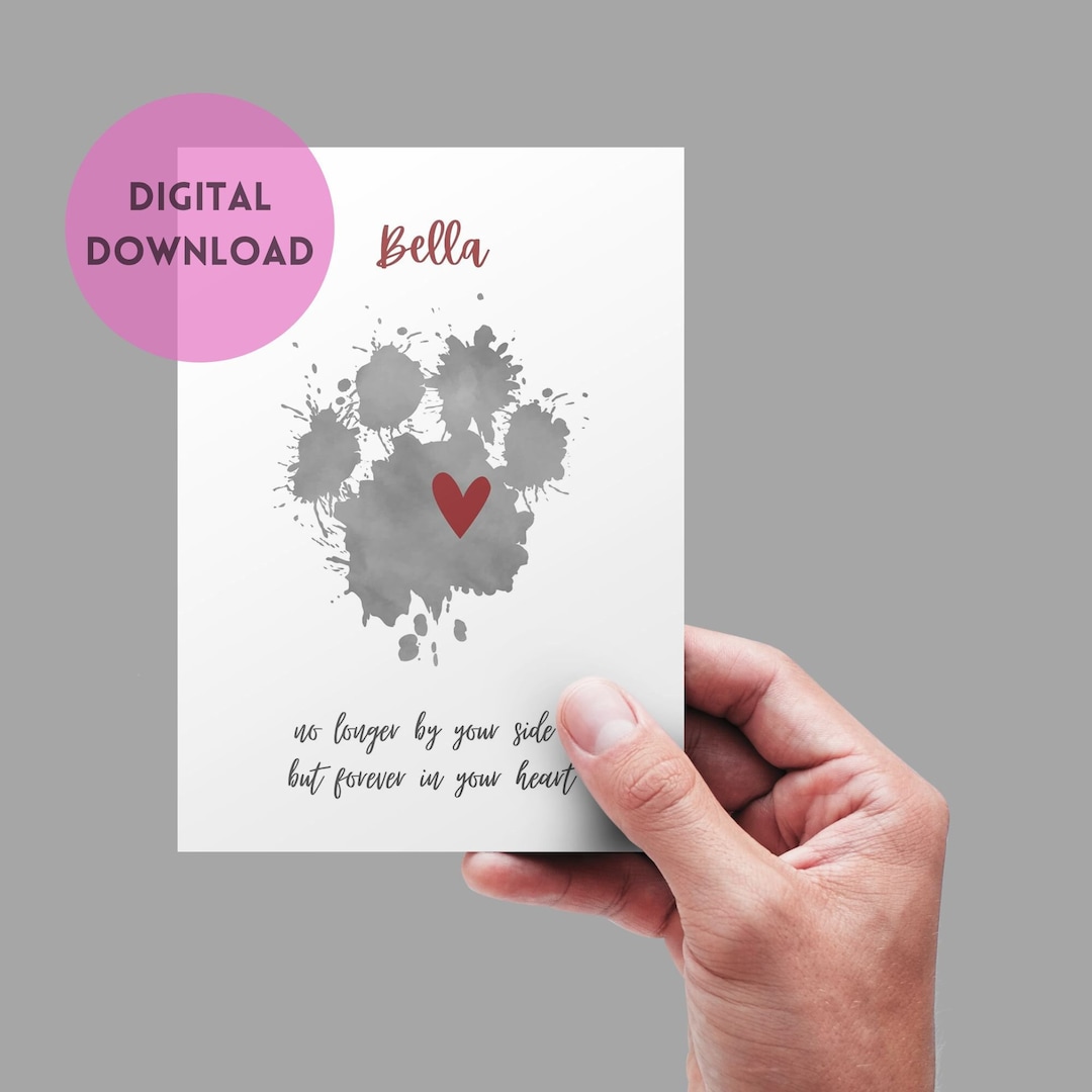 Dog Sympathy Card Printable, Editable Pet Name. Template Pet Condolence ...
