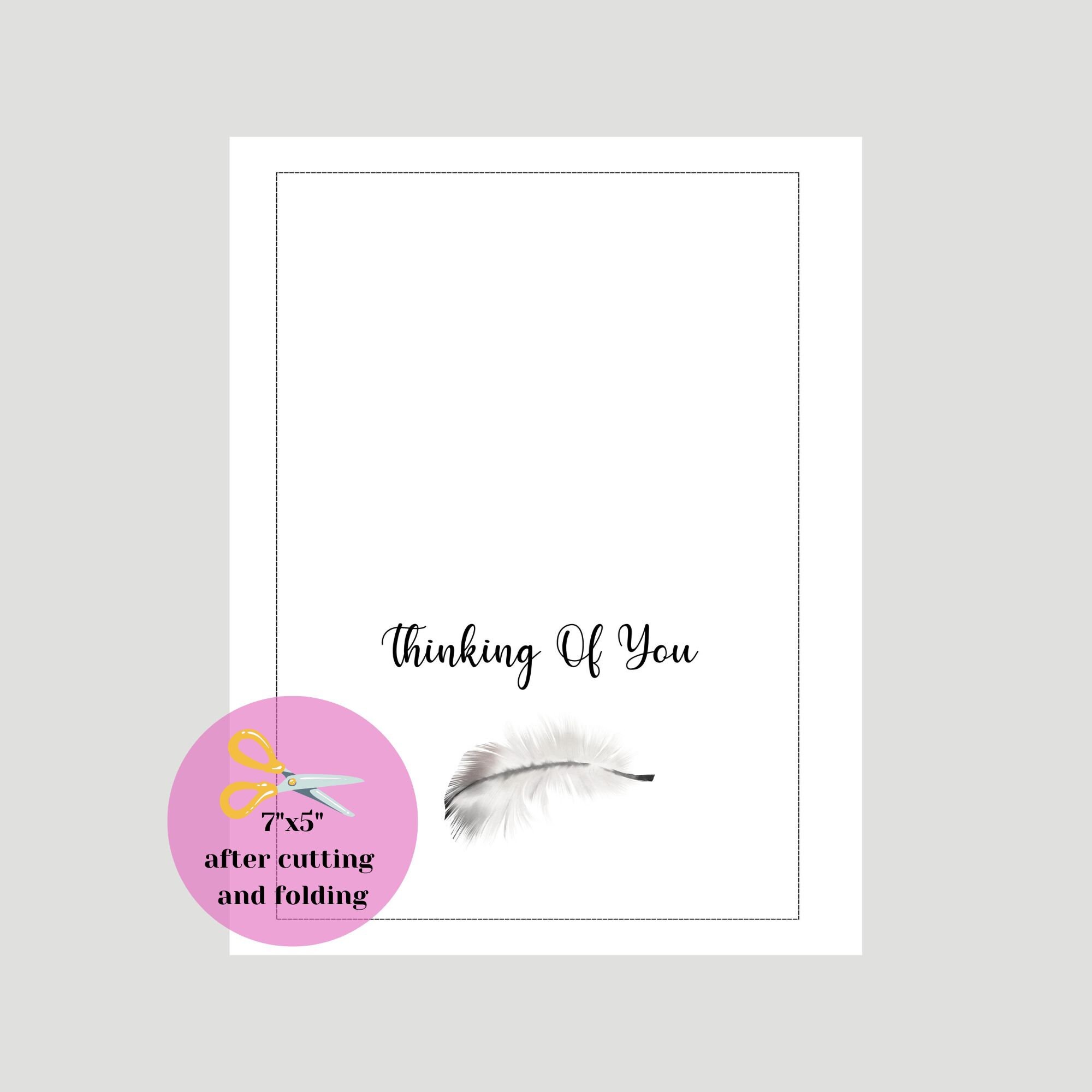 Thinking of You Printable Card. DIGITAL DOWNLOAD. Minimalist - Etsy