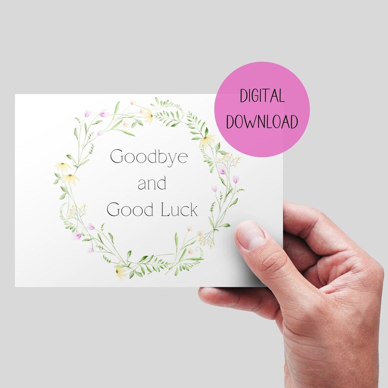 Goodbye and Good Luck Printable Card Digital Retirement/farewell/moving ...