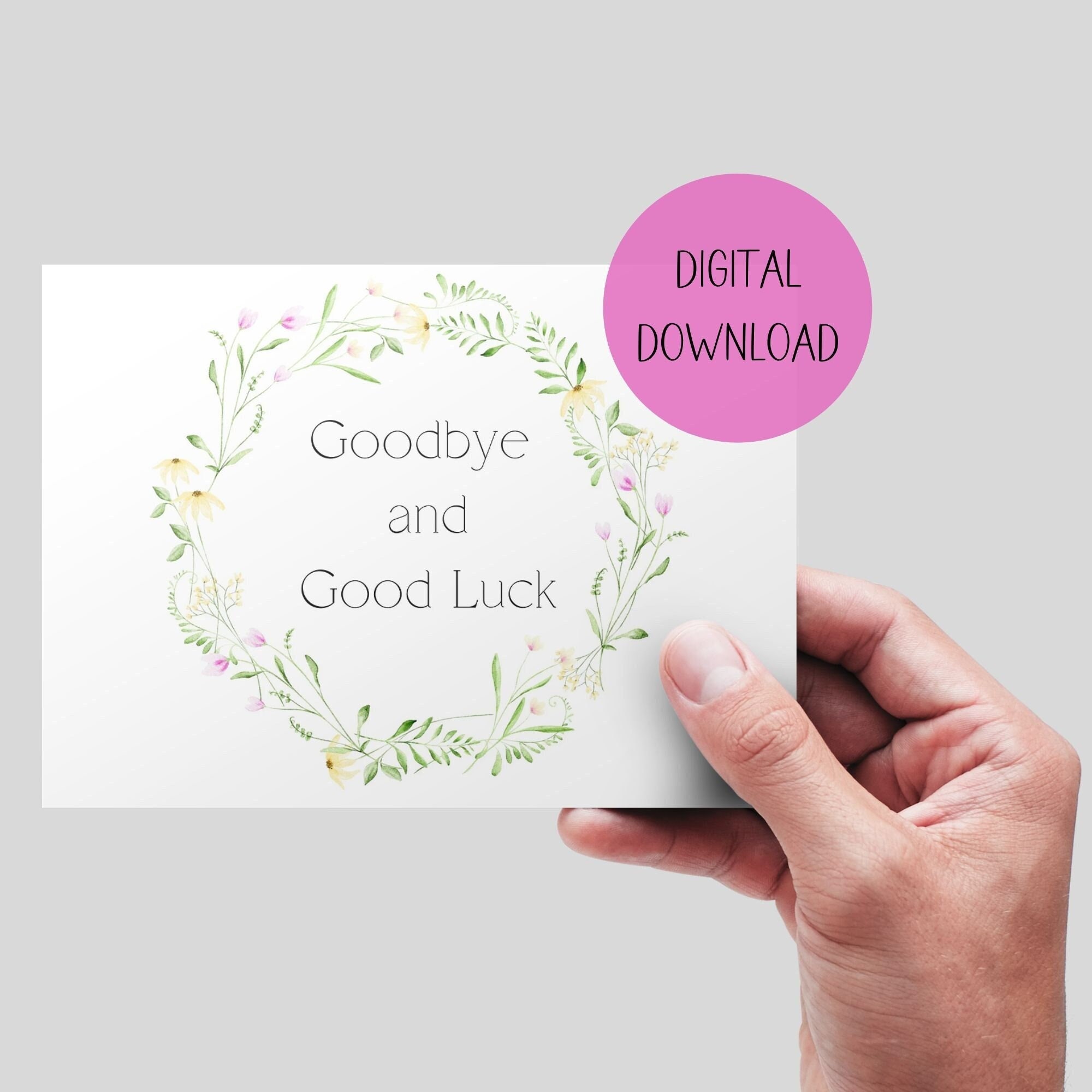 Goodbye and Good Luck Printable Card Digital Retirement/farewell/moving ...