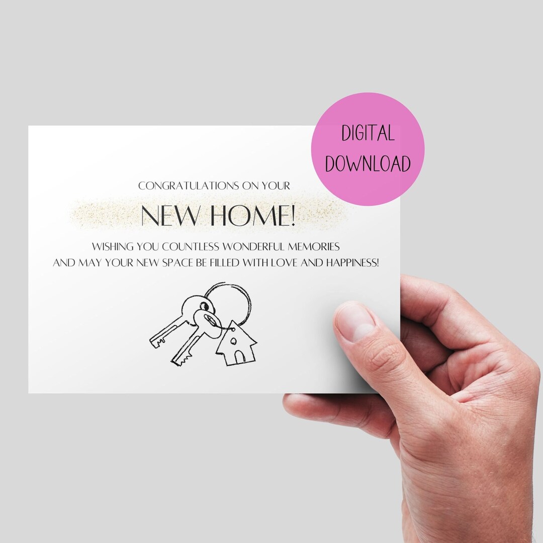 New Home Printable Card | Congratulations on Your New Home | New House ...