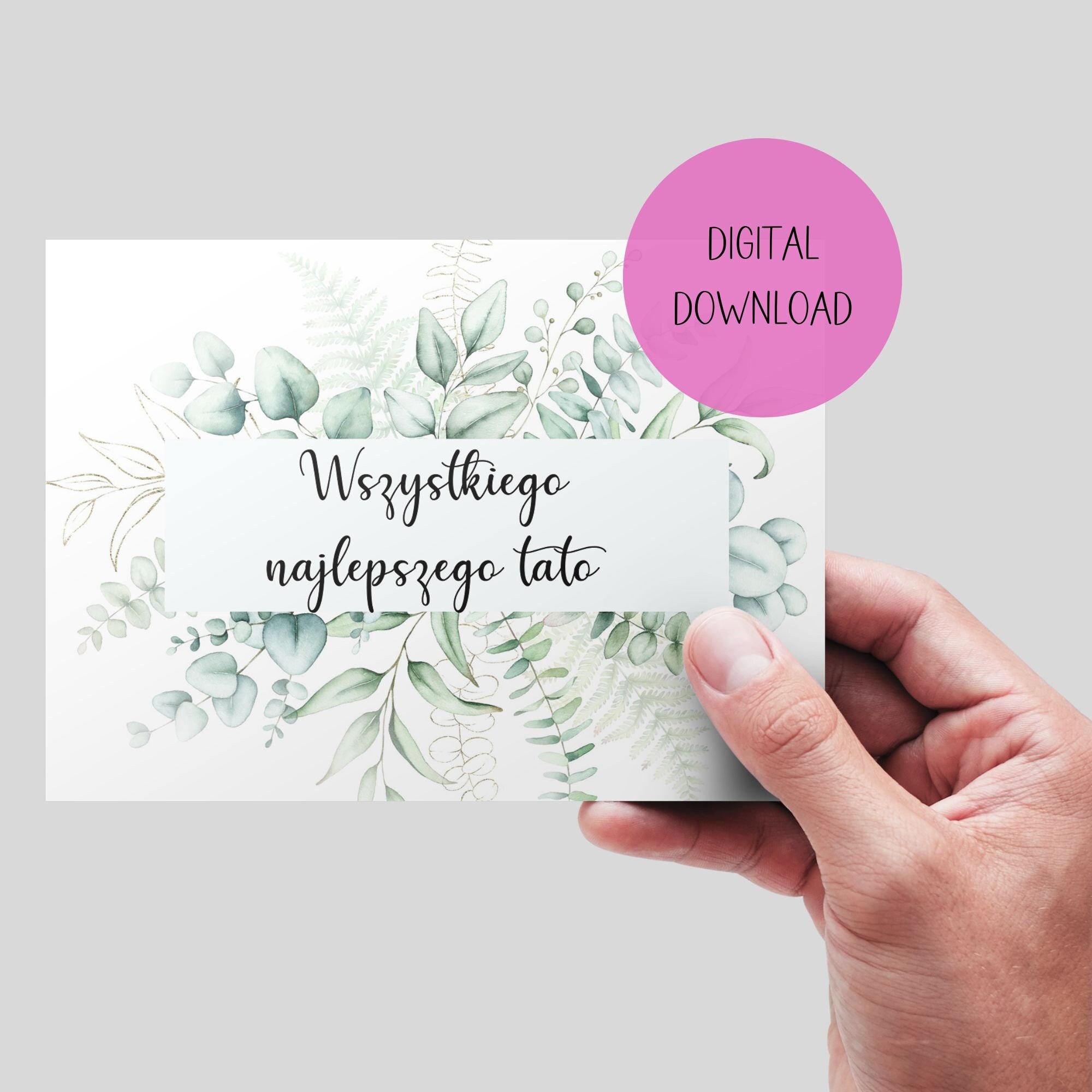 Polish Father's Day or Birthday Printable Card. Gift for Polish Dad