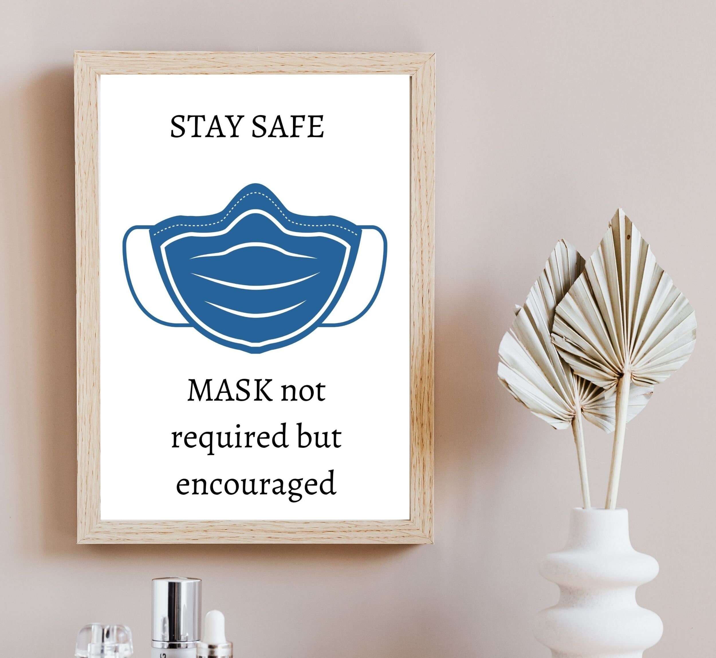 MASK ENCOURAGED Sign. Stay Safe. Mask Not Required but Etsy