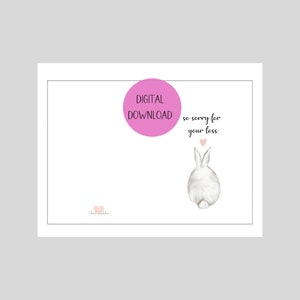 Bunny Sympathy Card Printable, Pet Condolence Card, Pet Sympathy, Pet ...