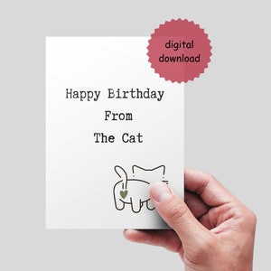 Cat mum  printable card. Funny cat birthday wishes instant card. Happy Birthday  DIGITAL DOWNLOAD. Funny Cat Birthday card. Cat Mom birthday
