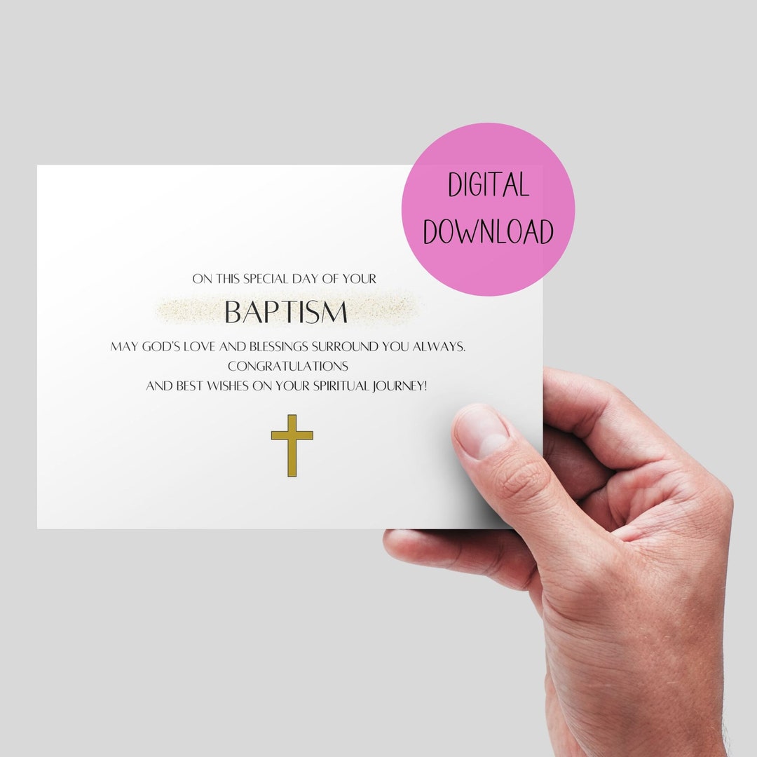 Baptism Printable Card, Instant Download . Christian Baptism Card