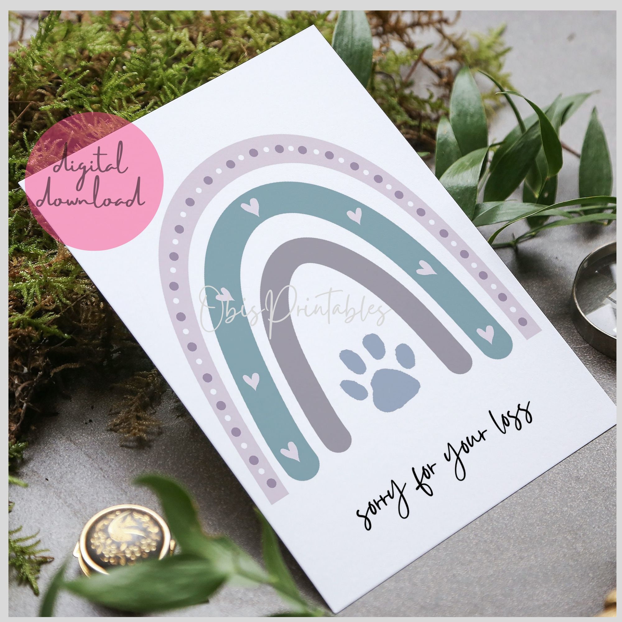 Dog Sympathy Card Printable, Pet Condolence Card, Pet Sympathy, Pet ...