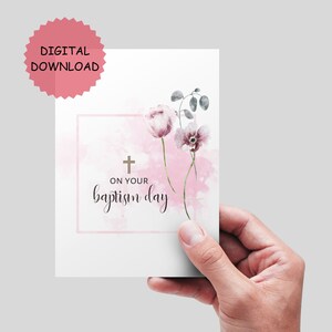 Taufe druckbare Karte, Instant Download. Christliche Taufkarte, druckbare christliche Taufkarte. Taufkarte.