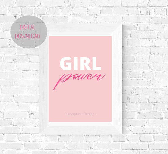Girl Power Feminist Motivational Poster Girlie Fun Etsy