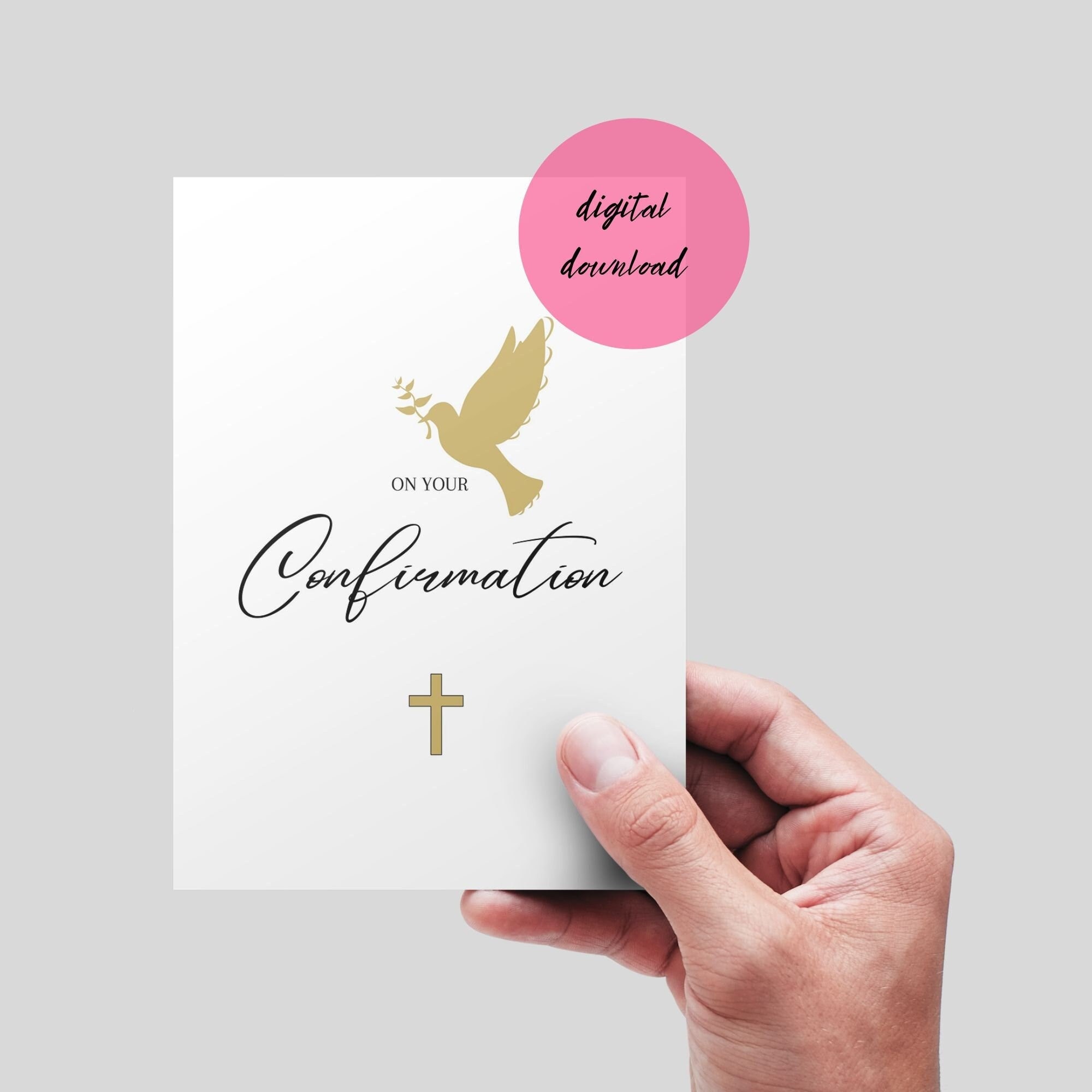 On your Confirmation Day Card. Printable Card | Card for Her | Card for Him | Gold Confirmation Card | Religious Card. DIGITAL DOWNLOAD.