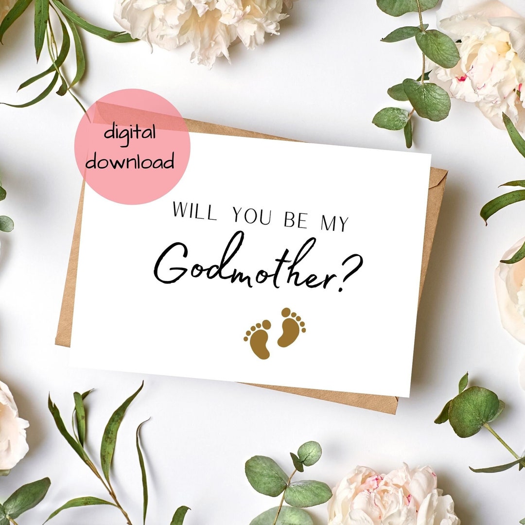 Godmother Proposal Printable Card, Be My Godmother Card, DIGITAL — free download