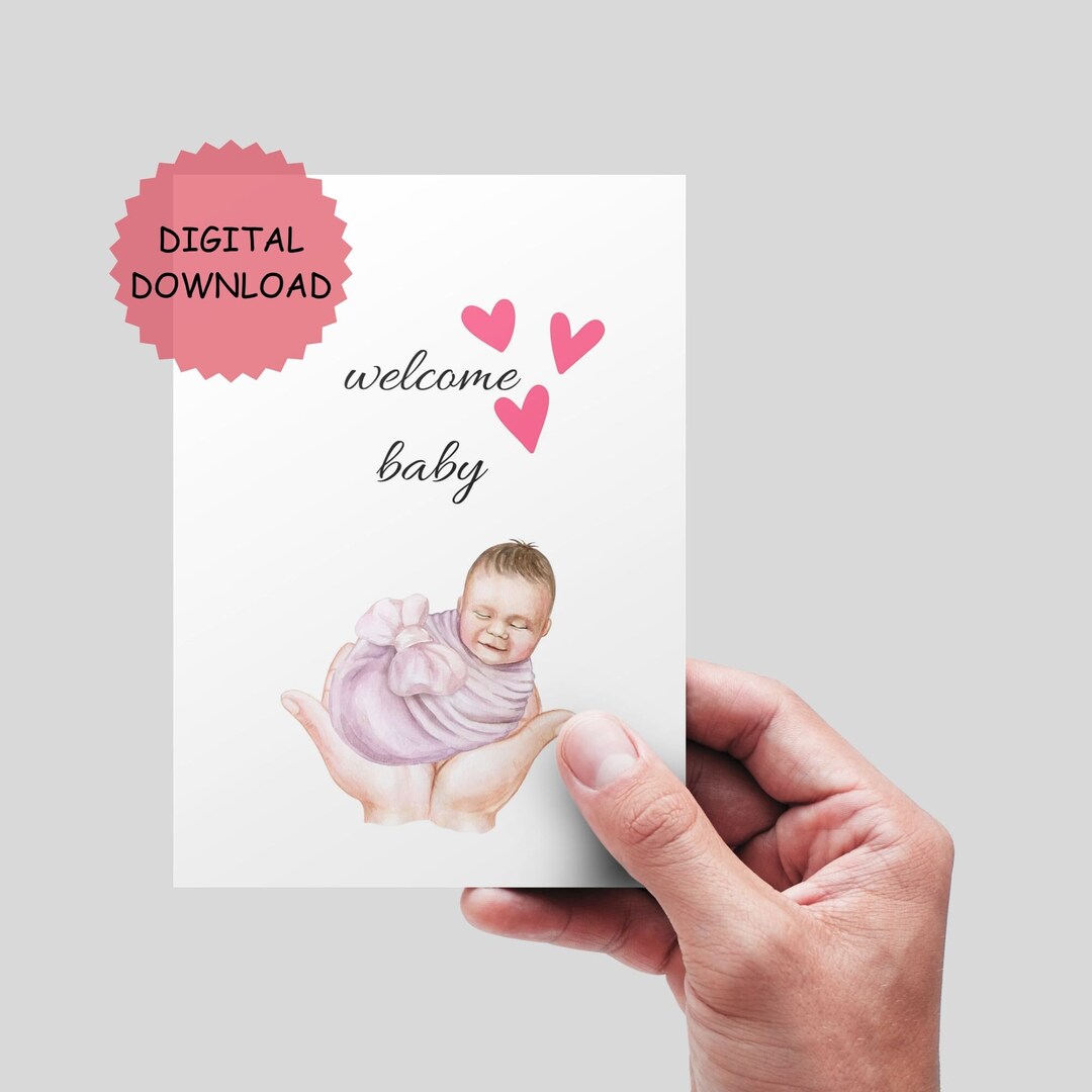 Baby Printable Card. Baby Shower Card. Digital Download