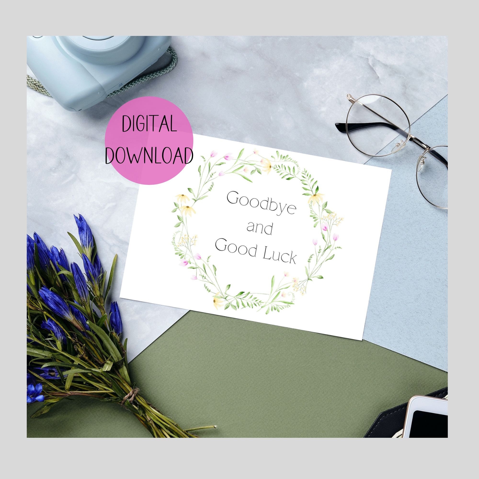 Goodbye and Good Luck Printable Card Digital Retirement/farewell/moving ...