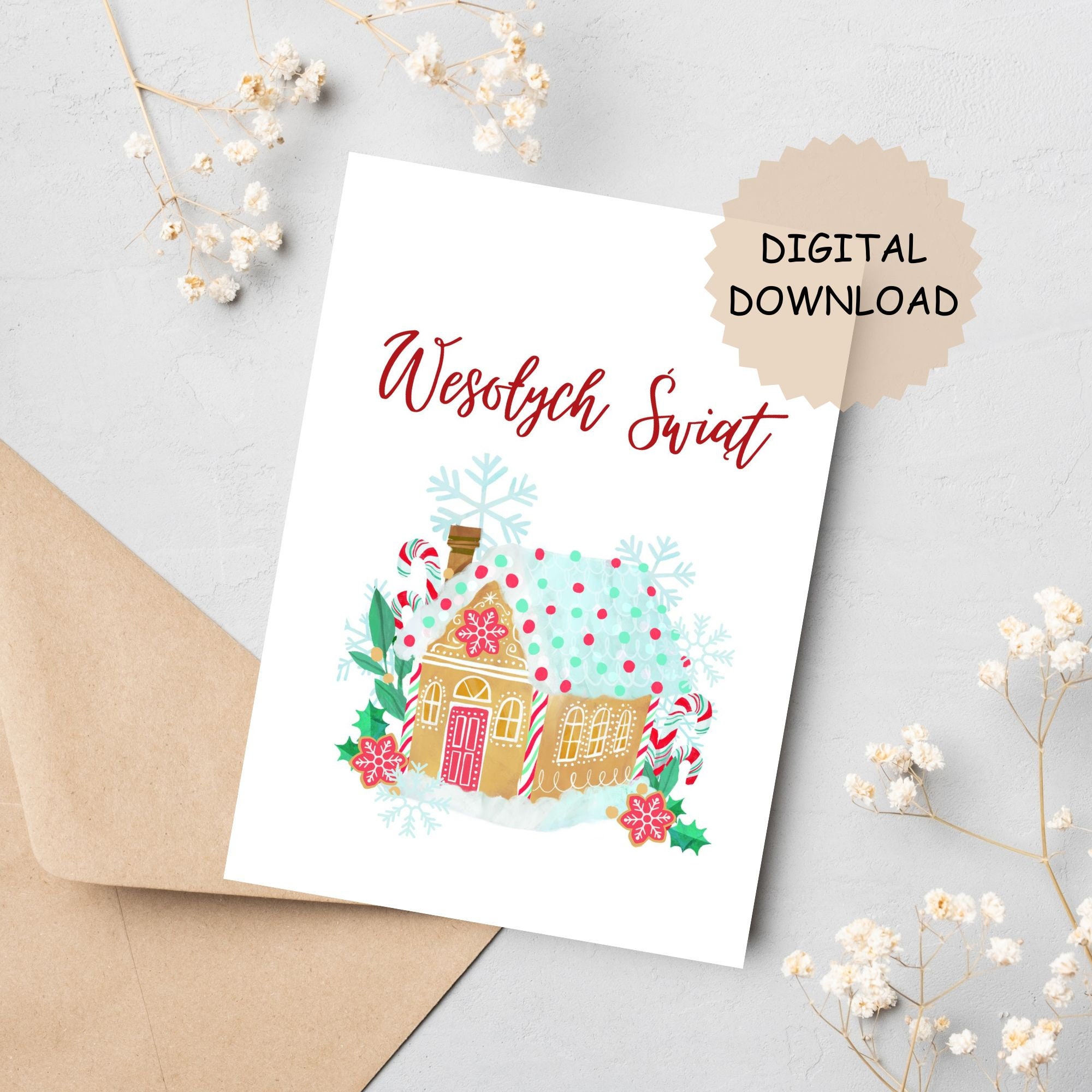 Polish Christmas Card, Printable Card .wesołych Świąt, Polska Kartka ...
