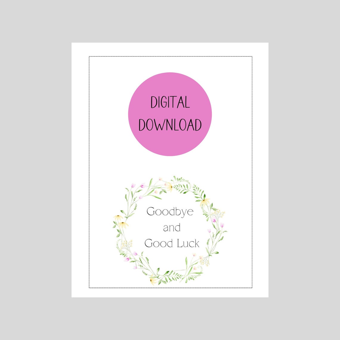 Goodbye and Good Luck Printable Card Digital Retirement/farewell/moving ...