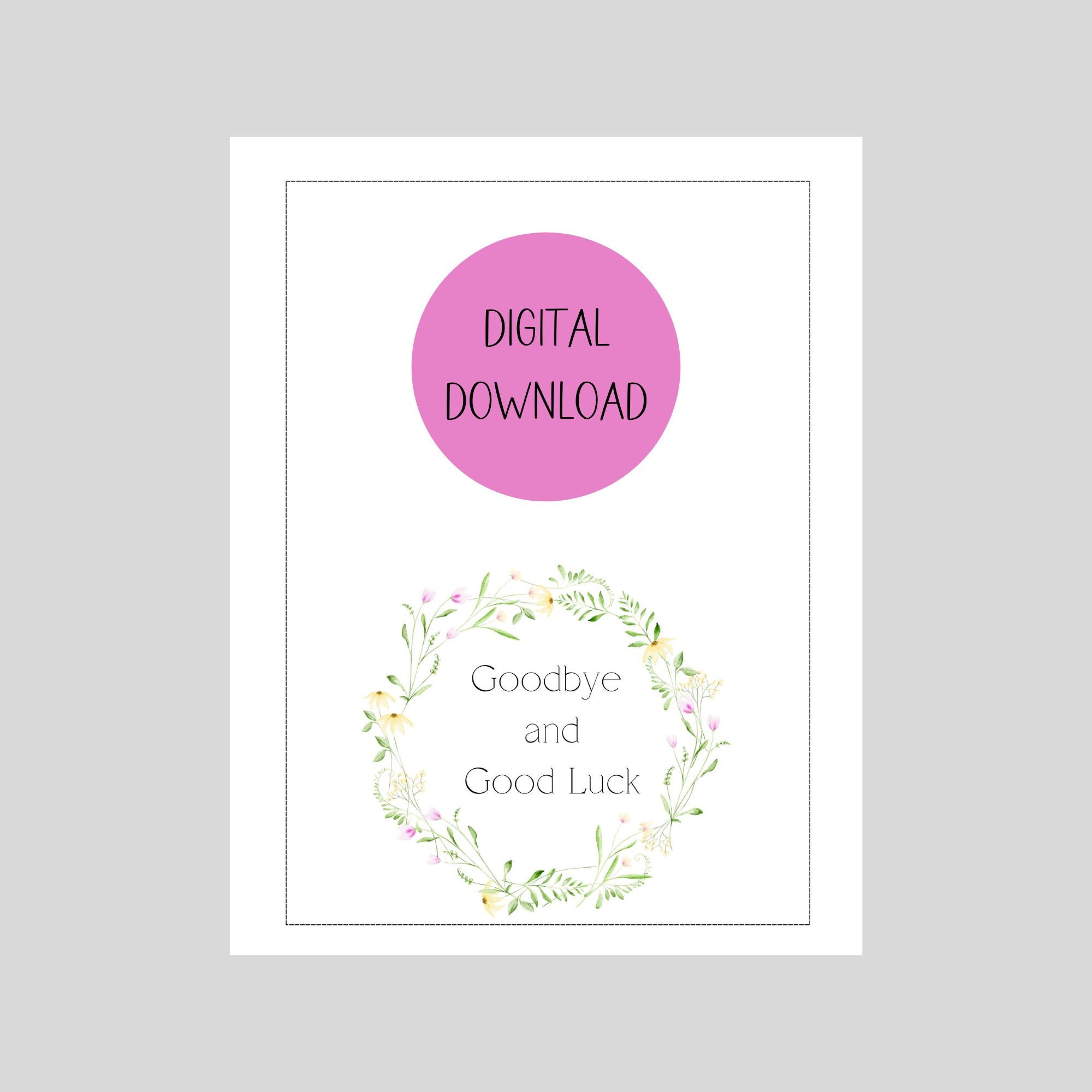 Goodbye and Good Luck Printable Card Digital Retirement/farewell/moving ...