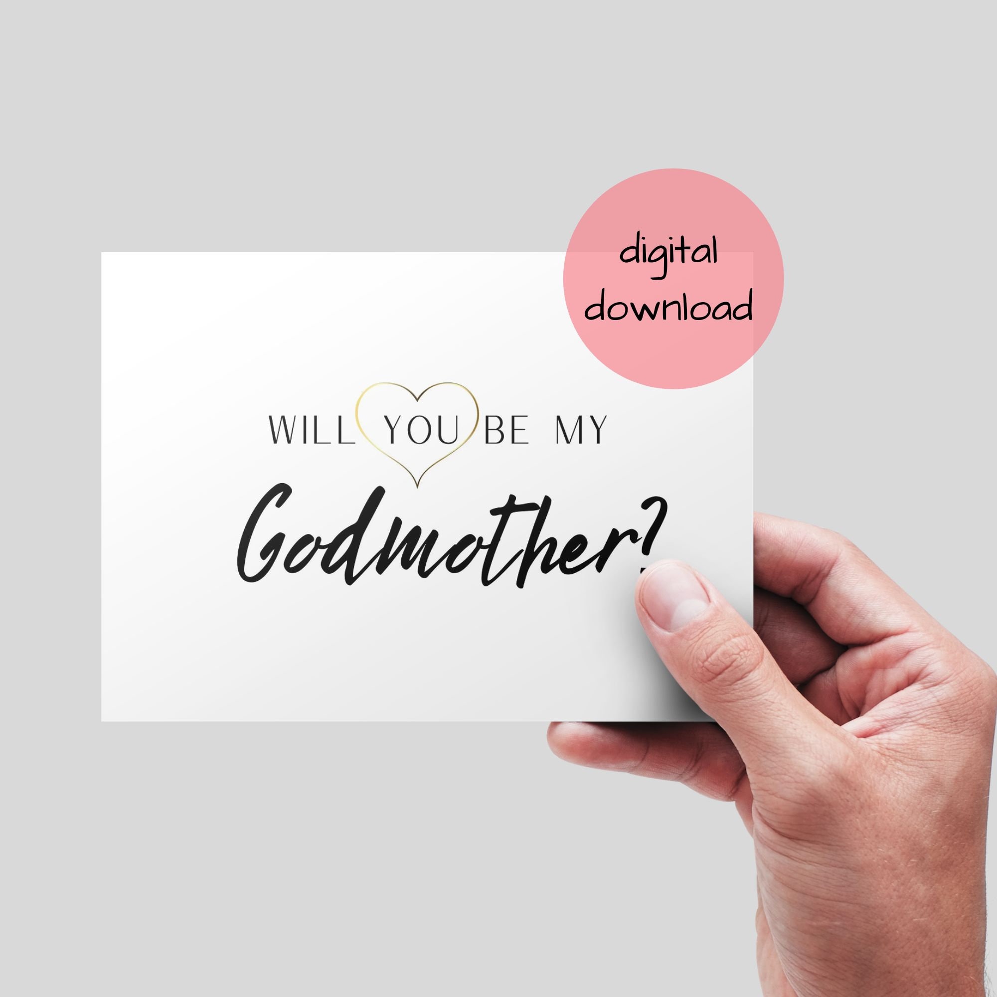 Godmother Proposal Printable Card, Be My Godmother Card, DIGITAL — free download