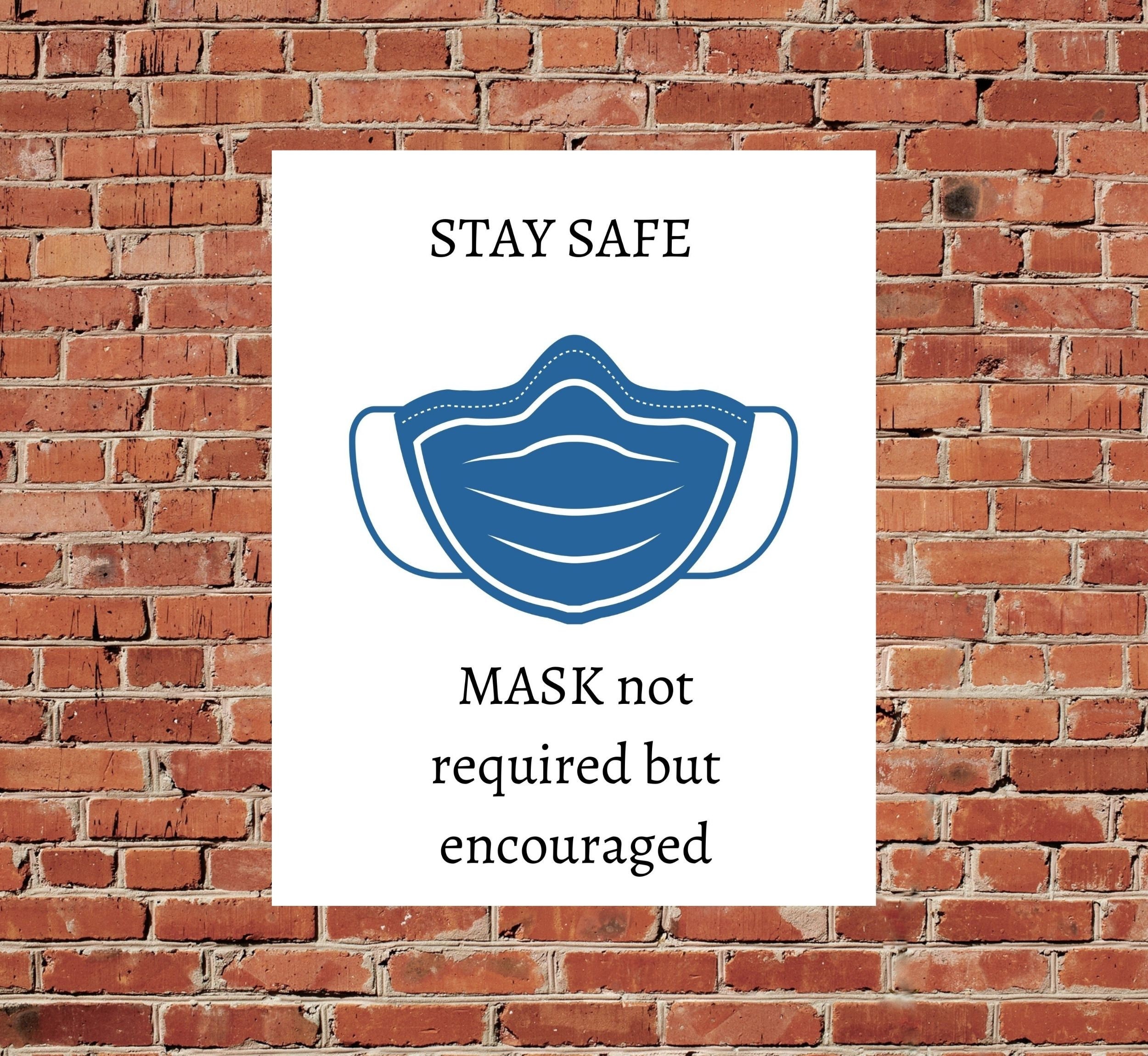 MASK ENCOURAGED Sign. Stay Safe. Mask Not Required but Etsy
