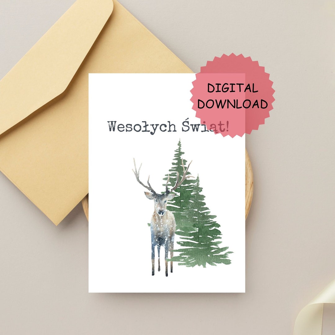 Polish Christmas Card, Printable Card .wesołych Świąt, Polska Kartka ...
