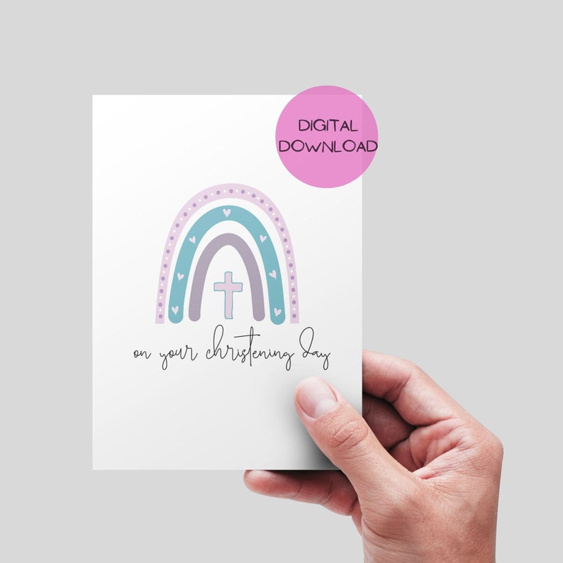 Christening Printable Card DIGITAL DOWNLOAD. Girls Boys Christening ...