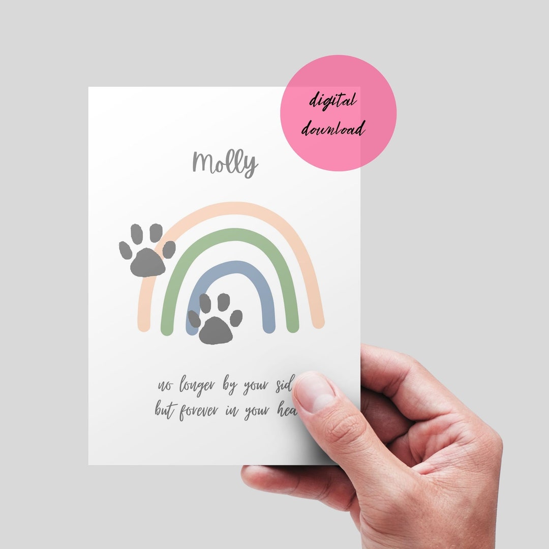 Dog Sympathy Card Printable, Editable Pet Name. Template Pet Condolence ...