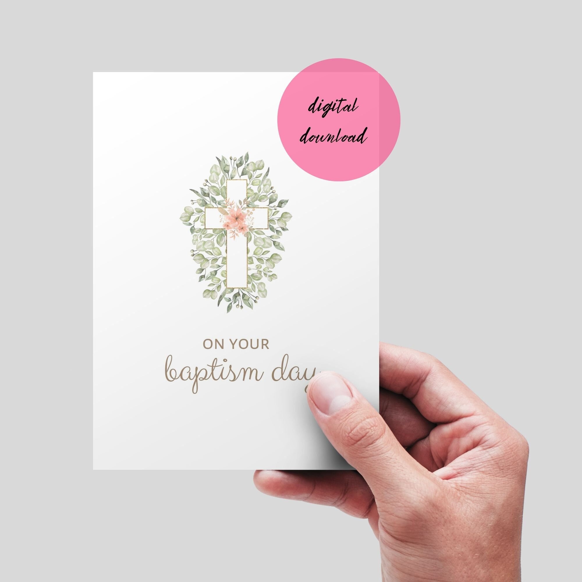 Baptism Printable Card, Instant Download . Christian Baptism Card