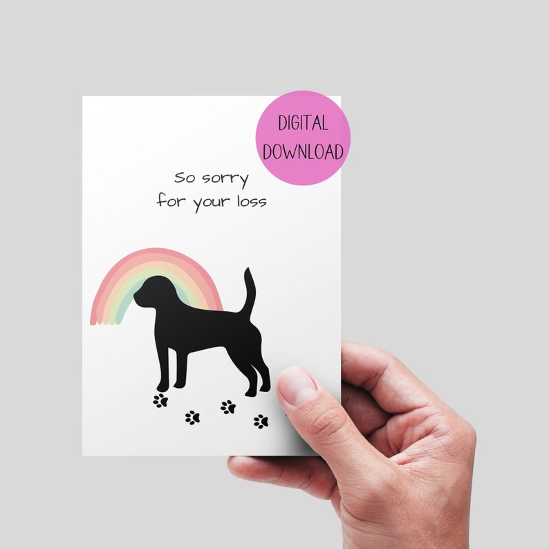 Dog Sympathy Card Printable, Pet Condolence Card, Pet Sympathy, Pet ...