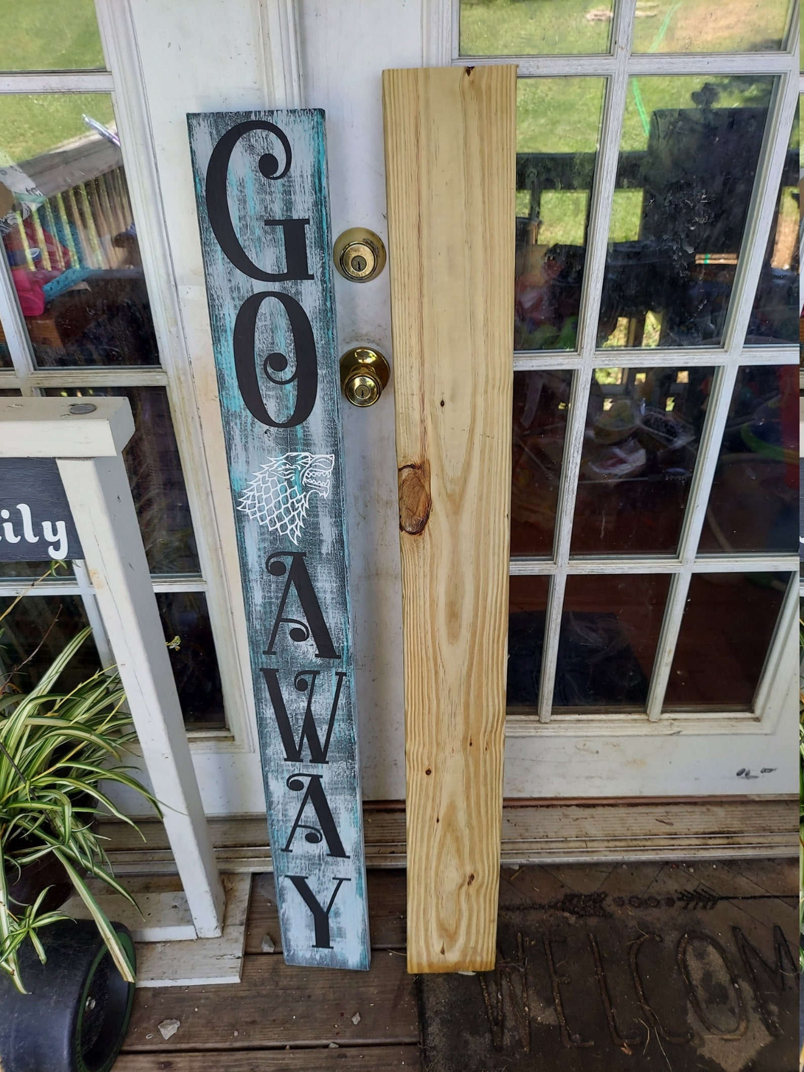 Go Away Porch Sign Etsy