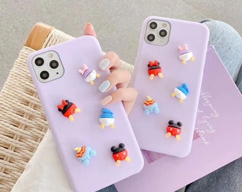 Kawaii Disney 3D Mickey Mouse duck Back view soft silicon phone case for apple iPhone 7 8 Plus X XS XR MAX 11 Pro 12 mini Cartoon back cover