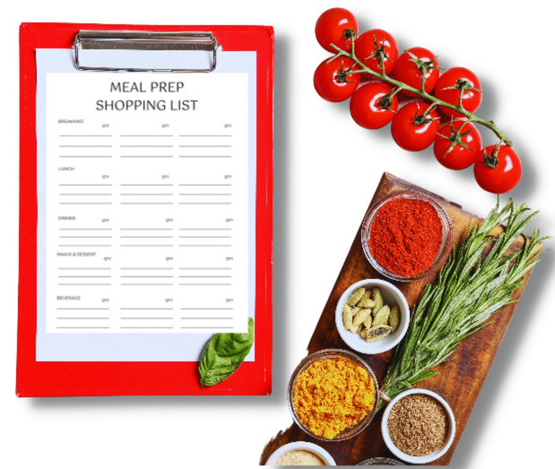 Meal Prep Grocery List | Printable - Etsy