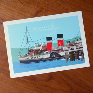 Pocztówka Waverley: PS Waverley na molo Tighnabruaich, zestaw 4