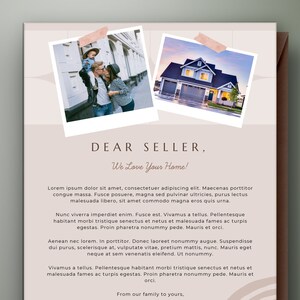 Carta al vendedor, plantilla de carta de oferta de vivienda, carta de oferta de vivienda, carta al vendedor de vivienda, carta de oferta de casa imprimible editable de bienes raíces