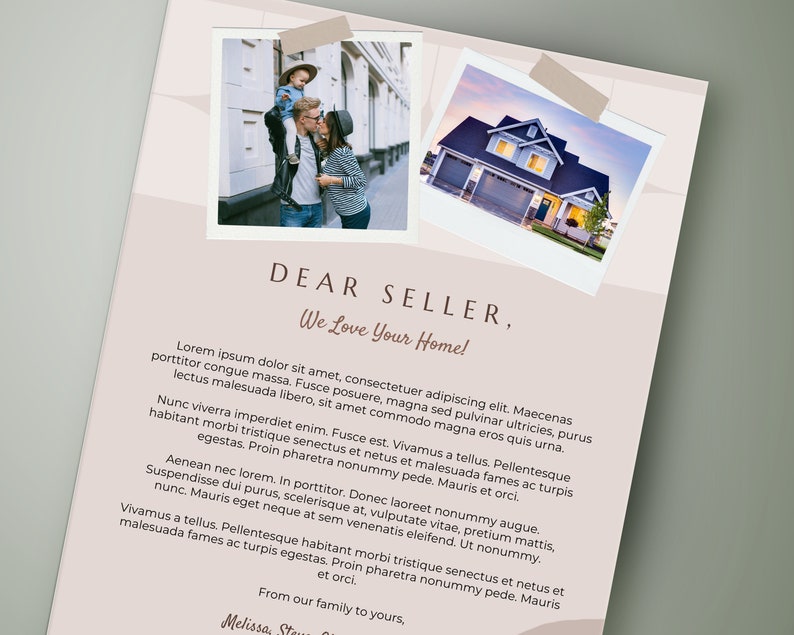 Home Offer Letter Template For Canva Letter To Seller Home Etsy