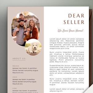 Carta de oferta de vivienda para Canva, carta de oferta de casa editable de bienes raíces, plantilla de carta al vendedor, plantilla de carta de oferta, carta de oferta del comprador