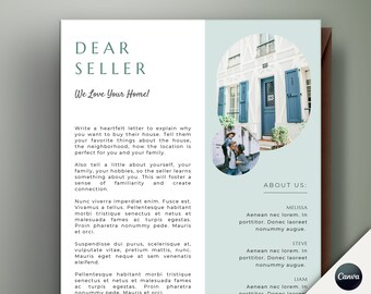 Letter to Seller Template for Canva, Editable House Offer Letter, Offer Letter Template, Buyer Offer Letter, Dear Seller Letter Template