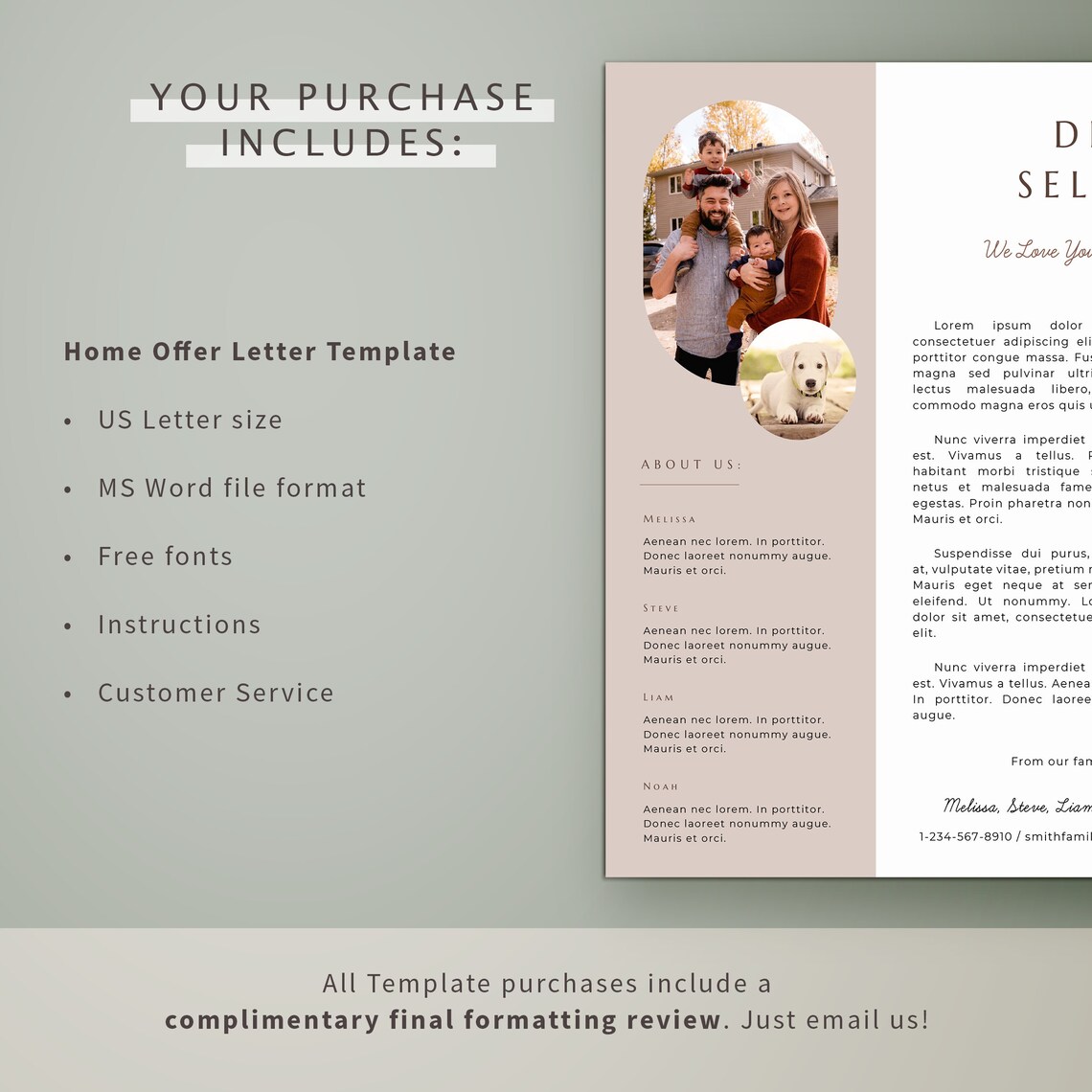 Letter to Seller Template, Home Offer Letter, House Offer Letter, Real ...