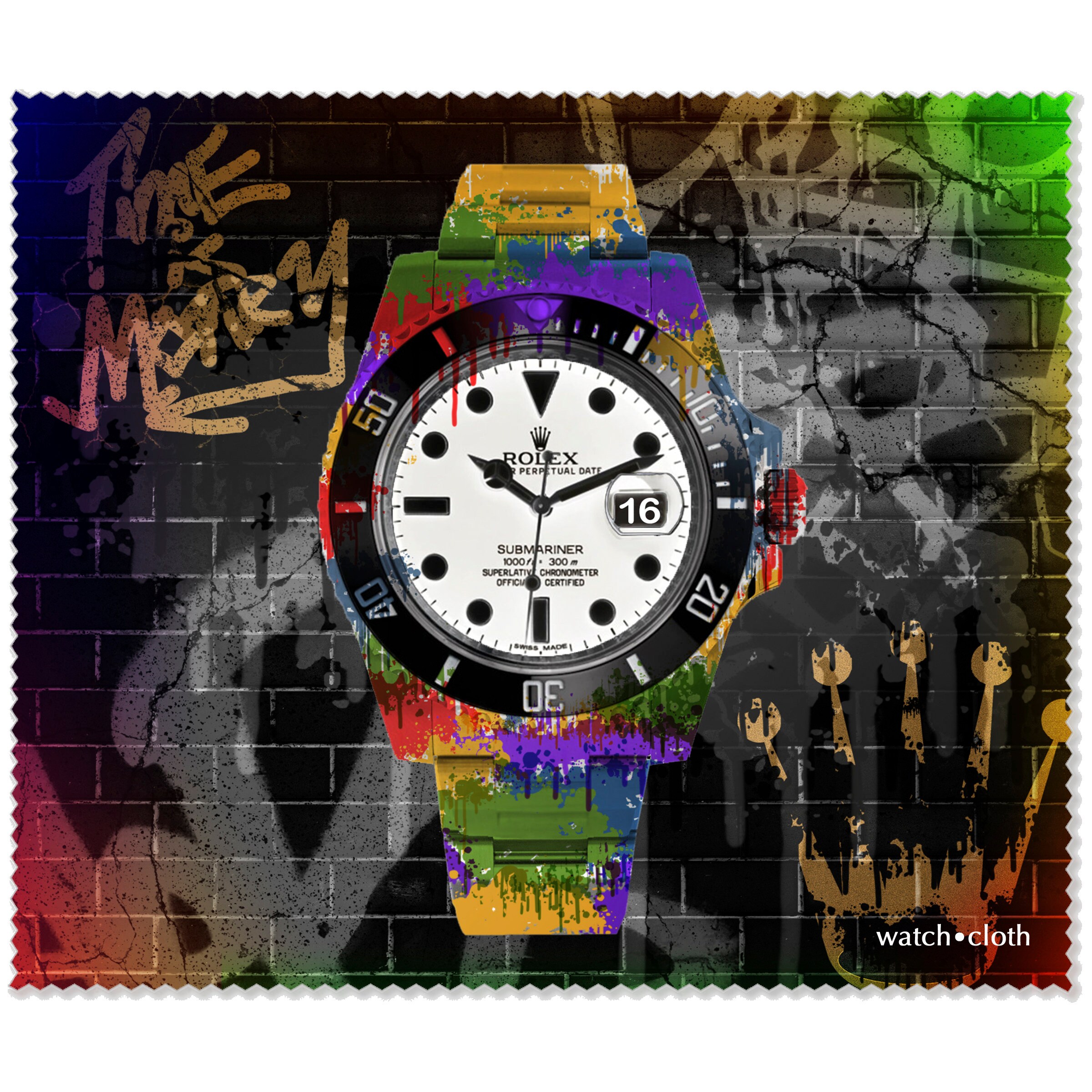 Rolex Submariner Graffiti Cloth Watch not included Etsy