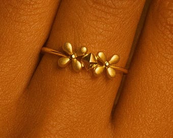 Muttertagsgeschenk |22K Gold Handgemachter Blumenring