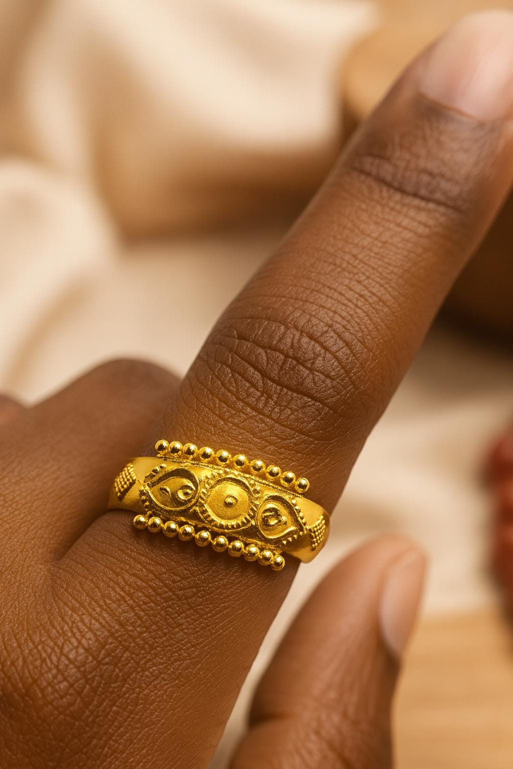 22k Solid Gold Handmade Band Ring: Indian Jewelry - Etsy Canada