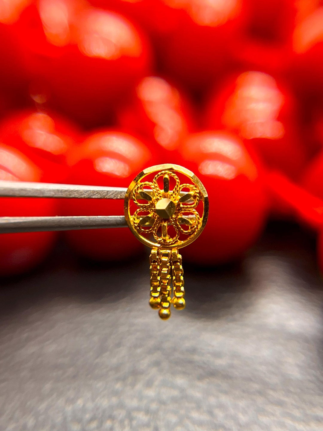Nose Ring Stud 22k Gold Nose Stud Nose Ring- Handmade Nose Stud- Tiny ...