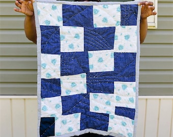 Gee's Bend Quilt, Artistic Quilt, Quilt, Handsewn Quilt, Handstitched Quilt, Cotton Quilt