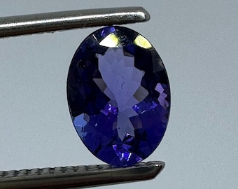 AAA Faceted Tanzanite Gemstone, Loose Stone (1.00 Ct, 7.5x5.5x3mm) Natural Tanzanite Cut Stone, Tanzanite Faceted Gemstone